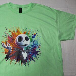Disney Jack Skellington Color Drip T Shirt Gildan Cotton Short Sleeve XL New (1)